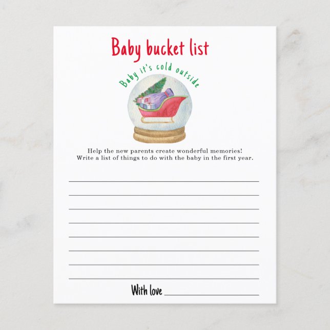 Santa sleigh - Baby bucket list (Voorkant)