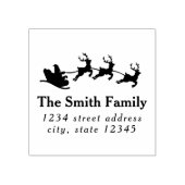 Santa Sleigh Christmas Return Address Rubberstempel (Afrduk)