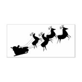Santa sleigh en herten kunst stempel (Afrduk)