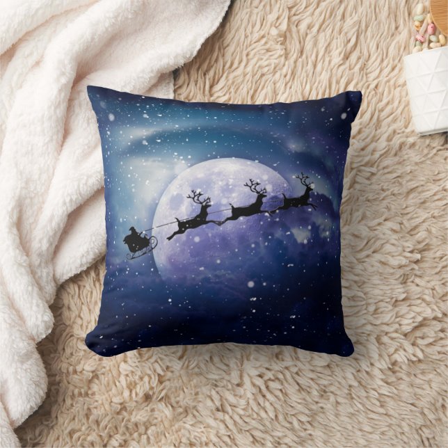 Santa Sleigh | Fantasy Galaxy Kerstnacht Sky Kussen (Deken)