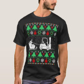 Santa Sleigh Forklift Kerstmis Ugly Sweater T-shirt (Voorkant)