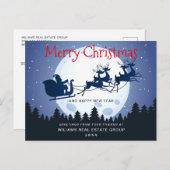 Santa Sleigh Kerstmis Vakantie Corporate Groet Briefkaart (Voorkant / Achterkant)