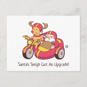 Santa Sleigh kreeg een upgrade voor grappige kerst Briefkaart