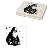 Santa Sleigh Merry Christmas Stamp Rubberstempel (Gestempeld)