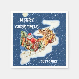 Santa Sleigh Merry Kerstkins Servet