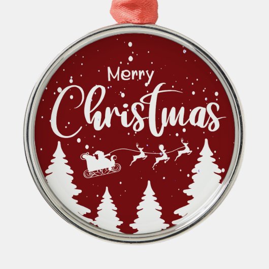 Santa Sleigh Ornament - Metalen kerstdecor (Voorkant)