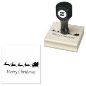 Santa Sleigh Reindekerst Kunststempel Rubberstempel (Gestempeld)