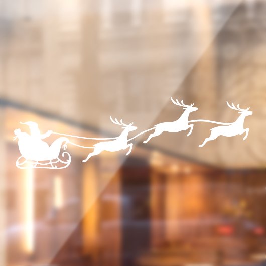 Santa Sleigh & Rendier Kerst Venster Sticker (Vel 2)