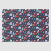 Santa Sleigh Rendier Kerstmis Nordic Village Tissuepapier (Voorkant)