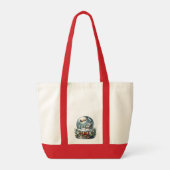 Santa Sleigh Ride in Snow Wereldbol Wonderland Tote Bag (Achterkant)