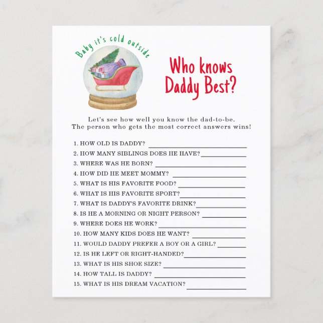 Santa sleigh - Spel Wie kent papa best (Voorkant)