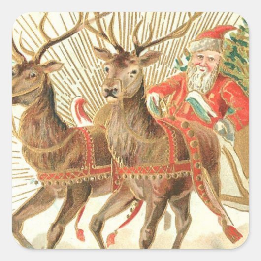 SANTA SLEIGH SQUARE Sticker (Voorkant)