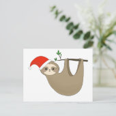Santa sloth feestdagenkaart (Staand voorkant)