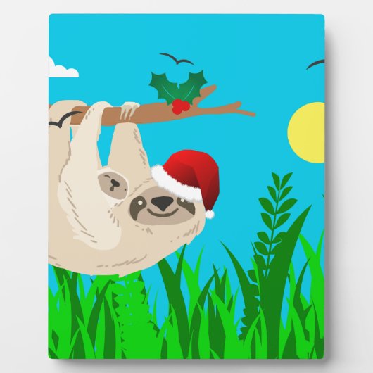 santa sloth fotoplaat (Voorkant)