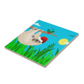 santa sloth tegeltje (Zijkant)