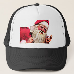 Santa Smoking Cigarette Trucker Pet