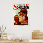 Santa Smoking Pipe Hunter Poster (Keuken)