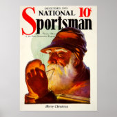 Santa Smoking Pipe Hunter Poster (Voorkant)