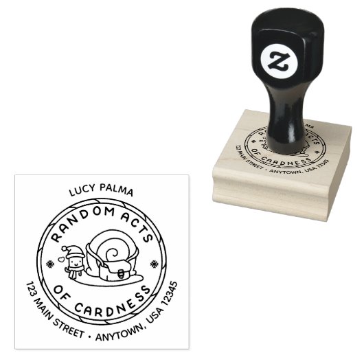 Santa Snail Random Acts of Cardness Logo Stamp Rubberstempel (Gestempeld)