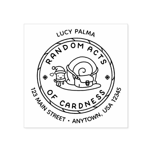 Santa Snail Random Acts of Cardness Logo Stamp Rubberstempel (Afrduk)