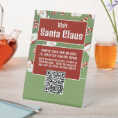 Santa Snoep, Bezoek Santa, QR Code Queue Reclamebord Met Voetstuk (Insitu)
