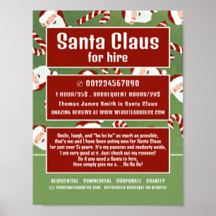 Santa Snoep, Santa Claus Entertainer Adverteren Poster