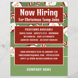 Santa Snoep, Seizoensgebonden Recruitment Adverter Flyer