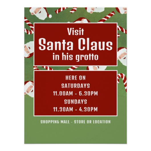 Santa Snoep, Sinterklaas bezoekersuren Perfect Poster (Voorkant)