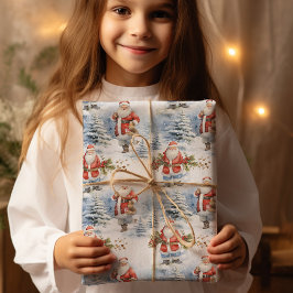 Santa Snow Cadeaupapier