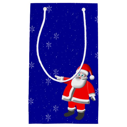 Santa Snow Gift Bag Klein Cadeauzakje (Voorkant)