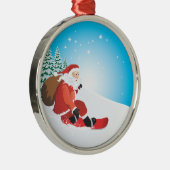Santa Snowboard Premium Ornament (Rechts)