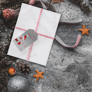 Santa Snowflake minimalistische rode letter Gift L Cadeaulabel