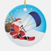 Santa Snowkite Snowboard Ornament (Achterkant)