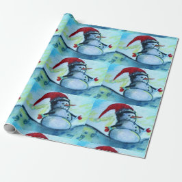 Santa Snowman Cadeaupapier
