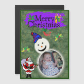 Santa & Snowman Foto toevoegen Kerstmis (Voorkant / Achterkant)