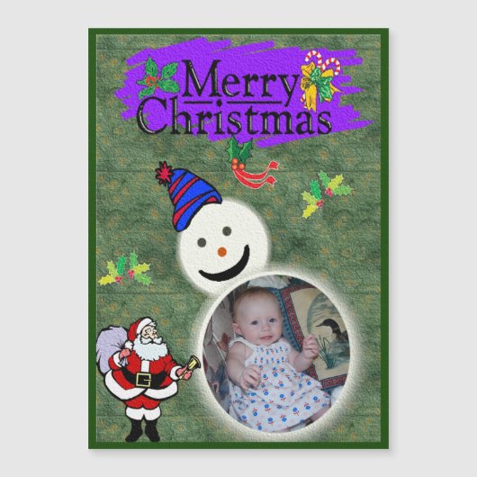Santa & Snowman Foto toevoegen Kerstmis (Voorkant)