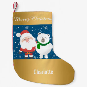 Santa Snowman Gold Kerstmis, aanpasbaar Kleine Kerstsok