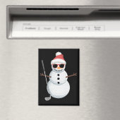 Santa Snowman Golf Ball Christmas Golfer Gift Magneet (Insitu (Vaatwasser))