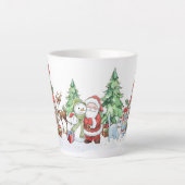 Santa Snowman Rendier Christmas Latte Mok (Voorkant)