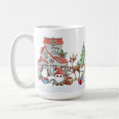 Santa Snowman Rendier Kerstmis Koffiemok (Links)