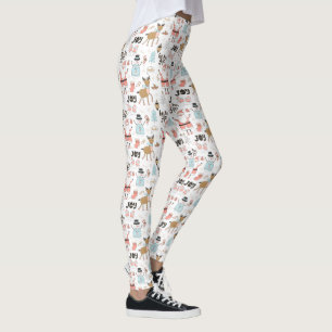 Santa, Snowman, rendierpatroon ID559 Leggings