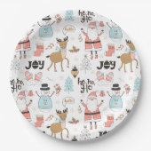 Santa, Snowman, rendierpatroon ID559 Papieren Bordje (Voorkant)