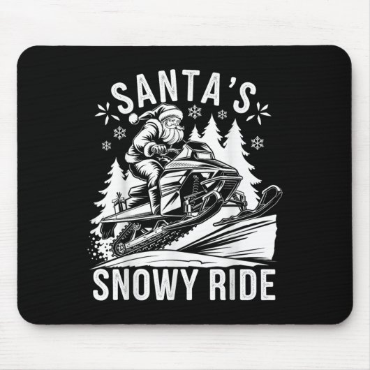 Santa Snowmobile Riding Snowmobiling Christmas  Muismat (Voorkant)