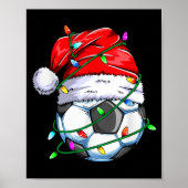 Santa Soccer Ball Srts Design- Christmas Soccer Pl Poster (Voorkant)