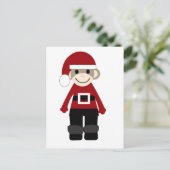 Santa Sock Monkey Feestdagenkaart (Staand voorkant)