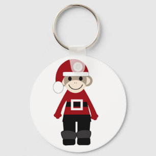 Santa Sock Monkey Sleutelhanger