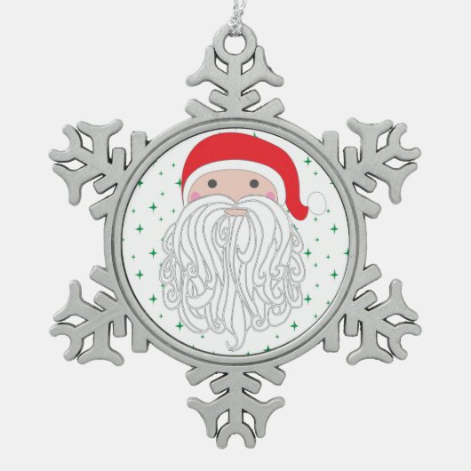 Santa Sparkle Snowflake Ornament (Voorkant)