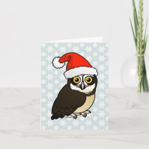 Santa Spectacled Owl Feestdagen Kaart