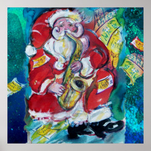 SANTA SPEELT SAX, MuziekaVOND PARTY MET KERST Poster