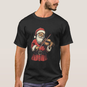 Santa speelt viool Grappige vioolspeler violiste T-shirt